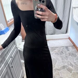 Elegant Black Long Sleeve Dress